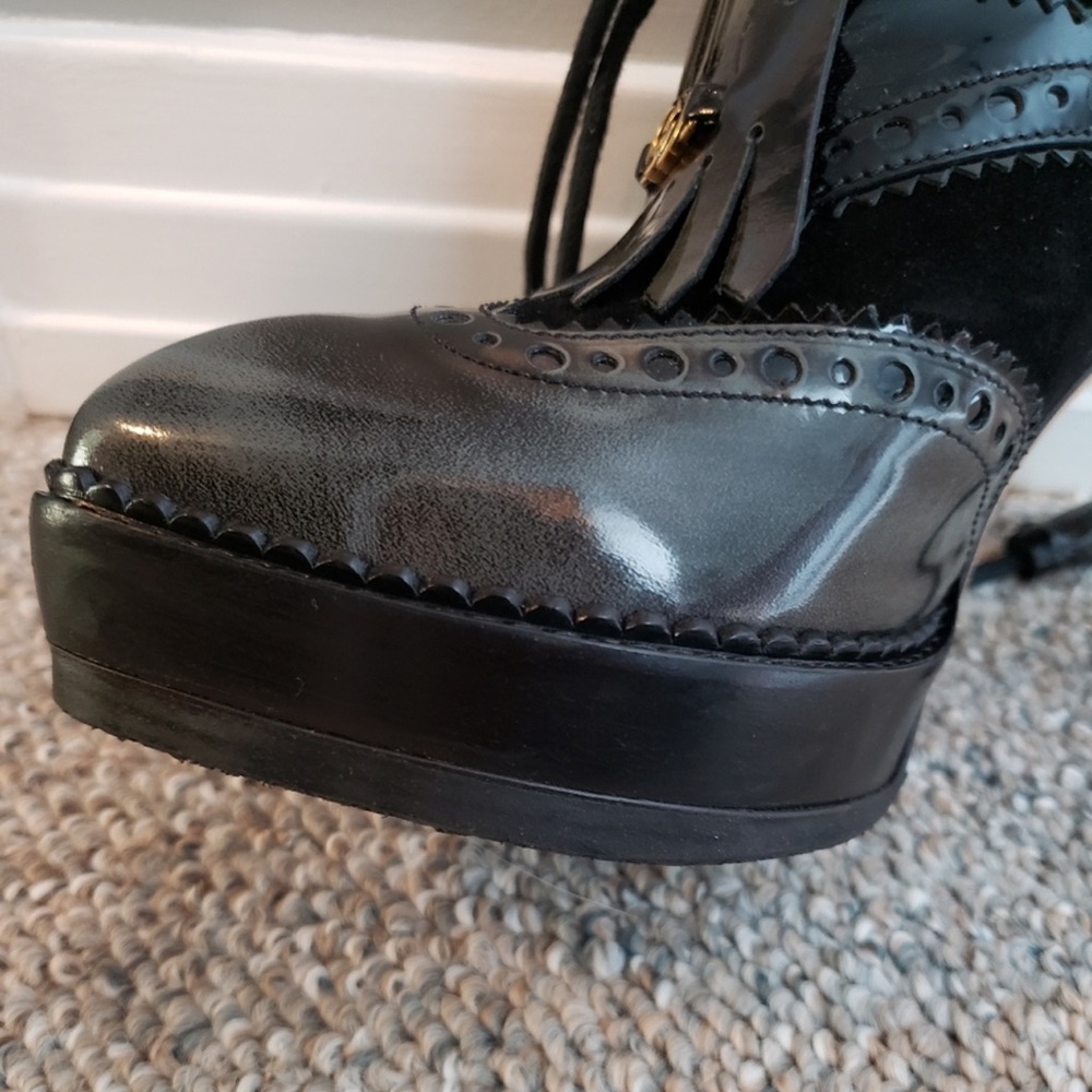Gucci black leather ankle suede boots - Picture 5 of 7